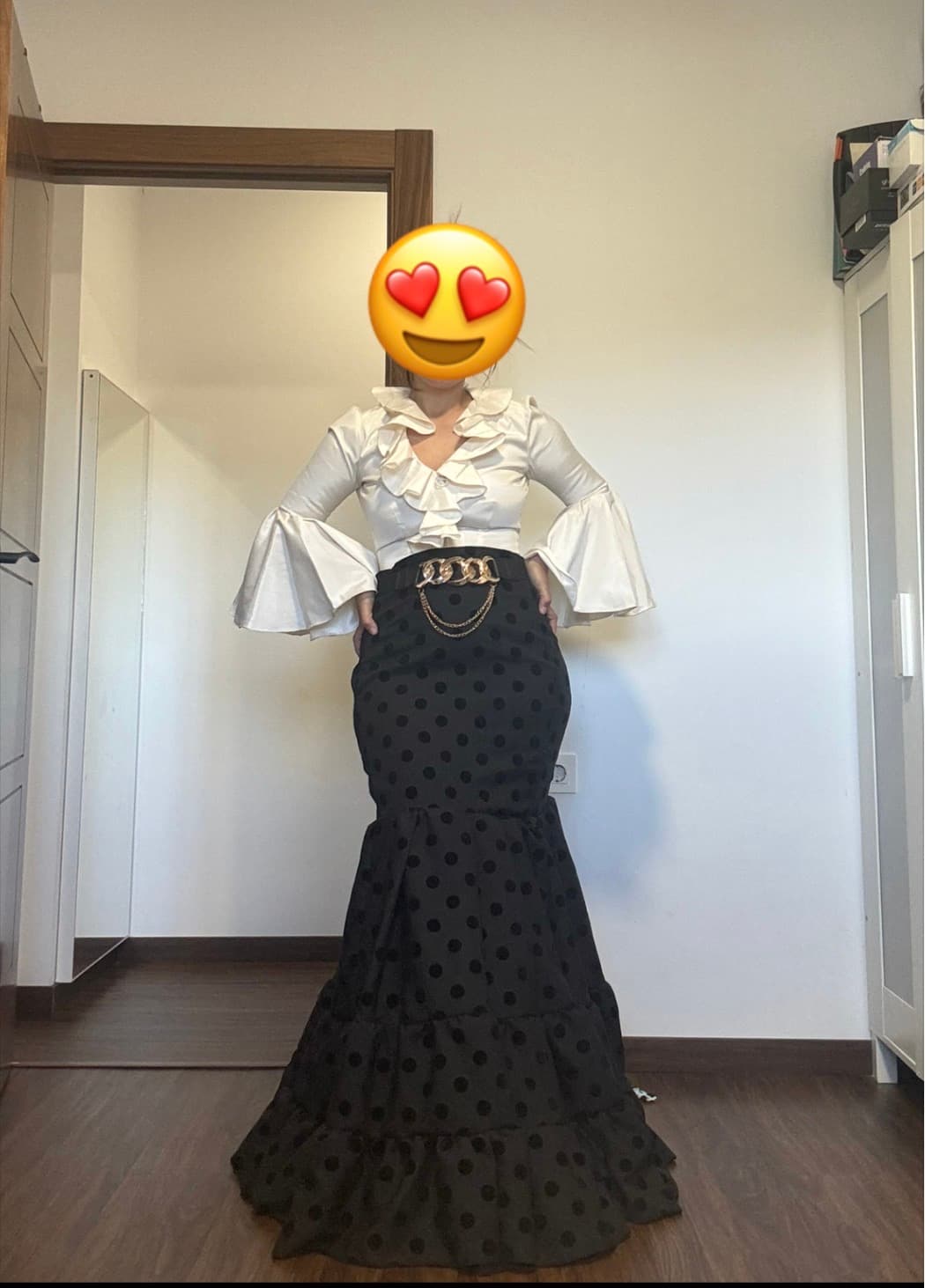 Falda flamenca lunar terciopelo - Foto 1
