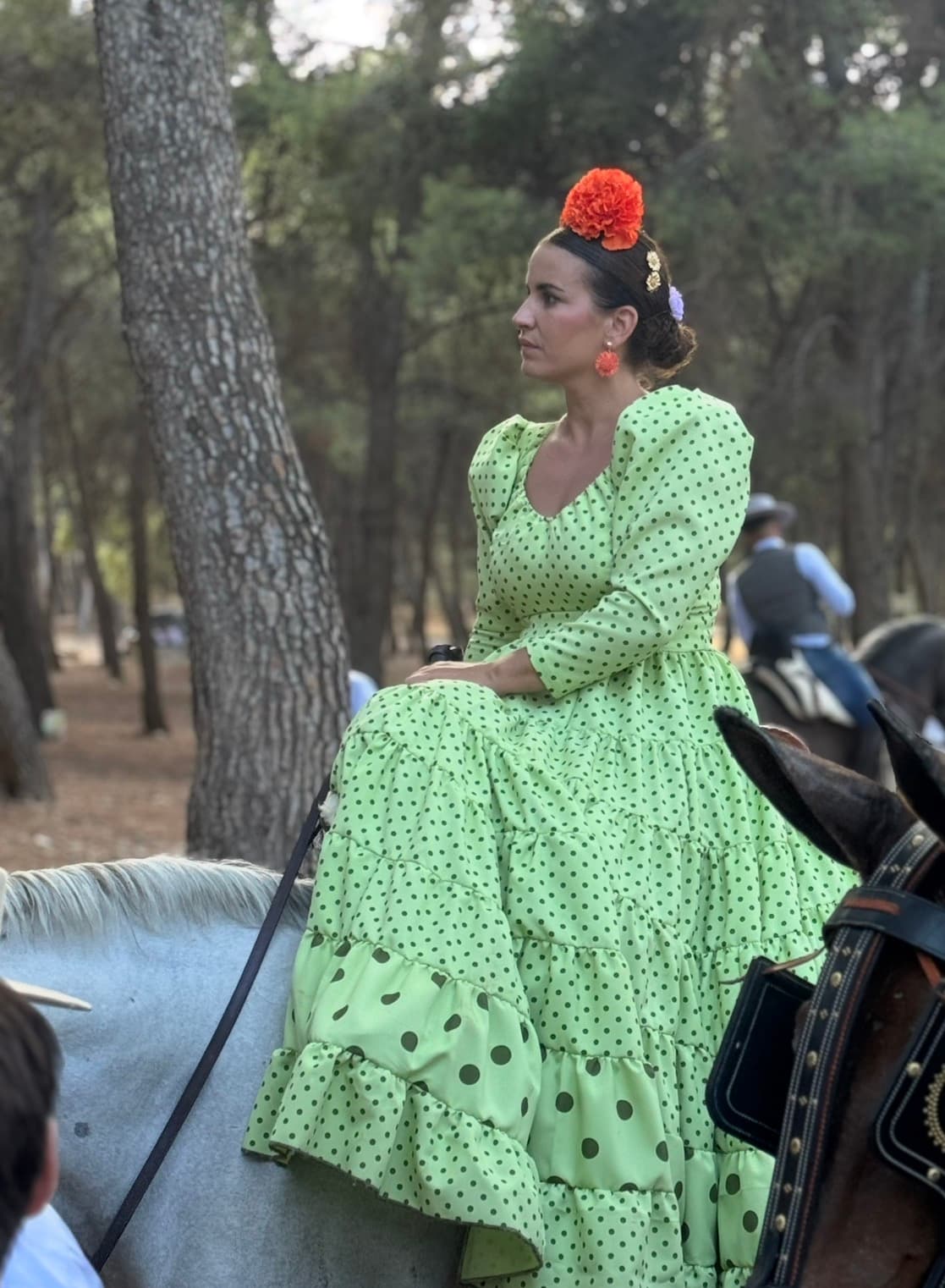Vestido flamenca verde lunar - Foto 1