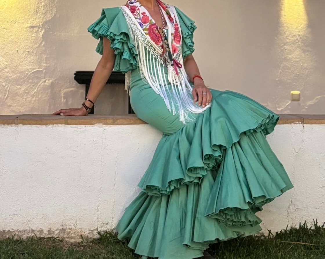 Traje flamenca verde - Foto 1