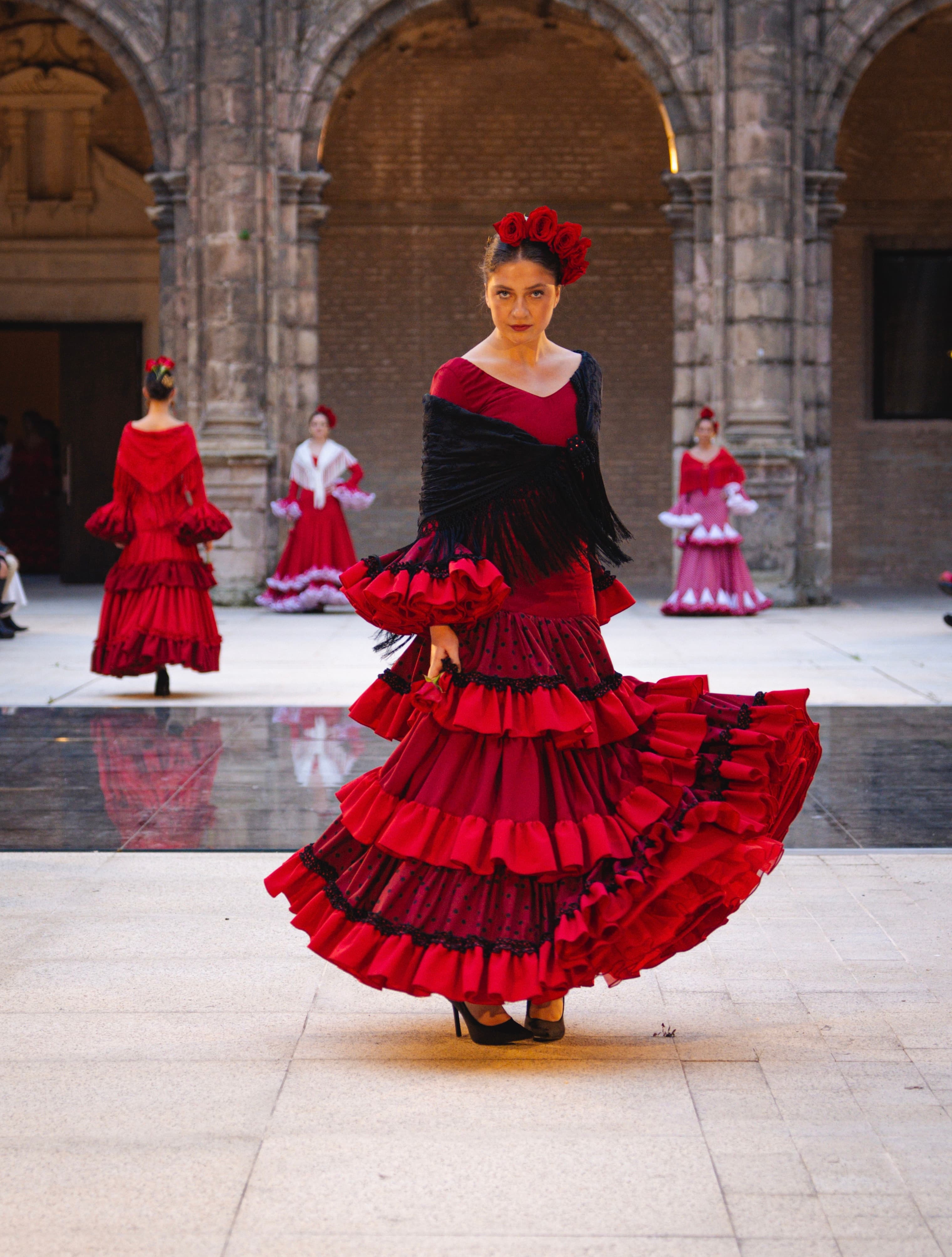 Vestido Rojo y Burdeos